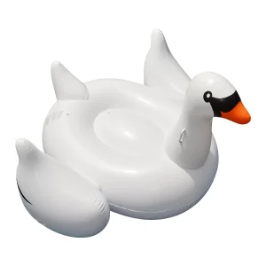 75" Water Sports Inflatable Giant Swan 1-Person Swimming Pool Ride-On Float Toy - White/Black