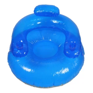 43" Inflatable Transparent 1-Person Swimming Pool Bubble Chair - Blue/White